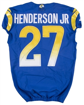 2021 Darrell Henderson Jr. Game Used Los Angeles Rams Blue Jersey (Rams COA)